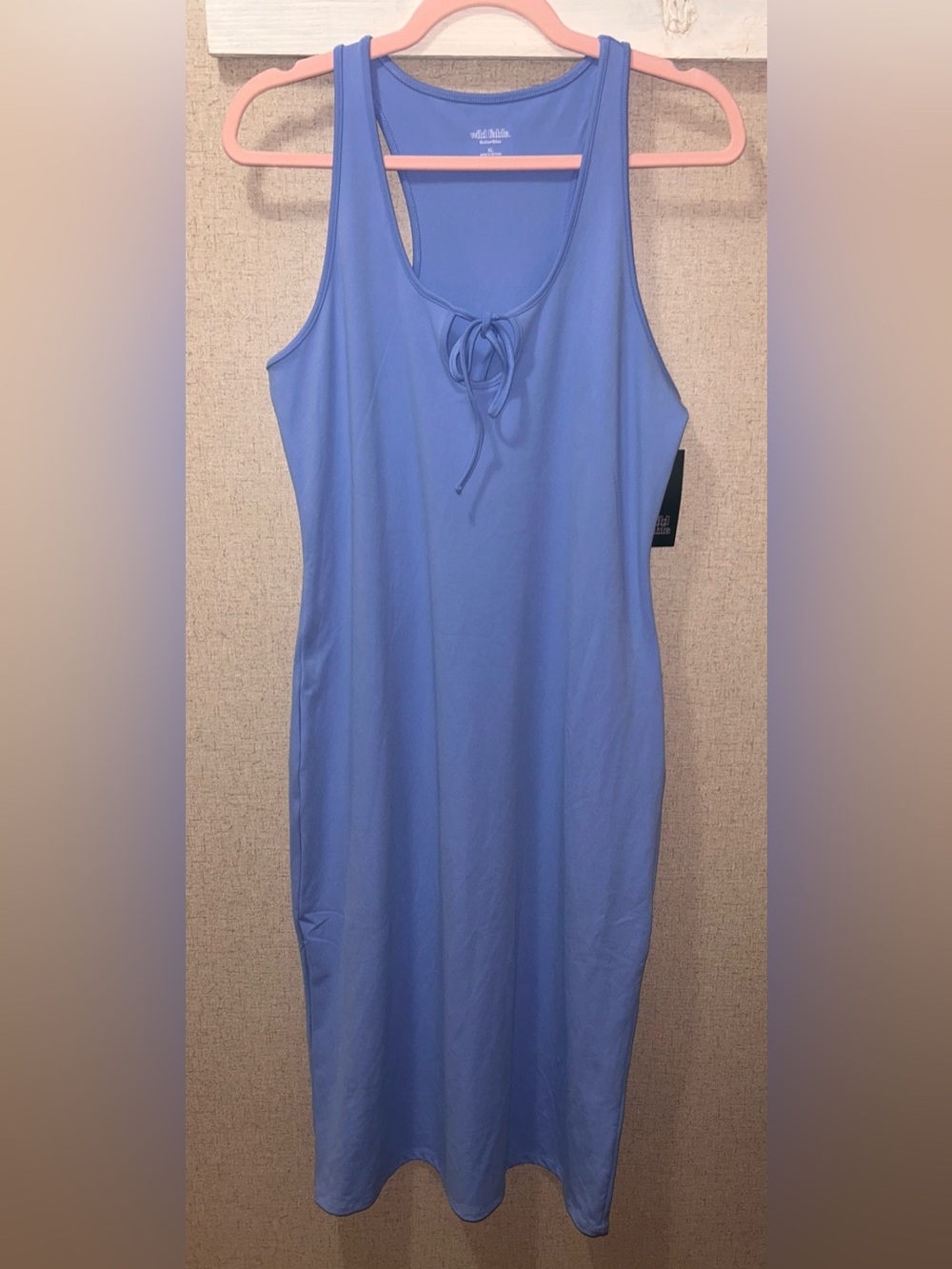 NWT Wild Fable Women's ButterBliss Keyhole Racer Back Midi Bodycon Dress